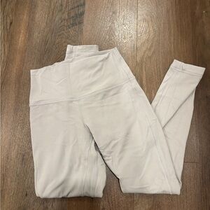 Cream/ grey lulu leggings